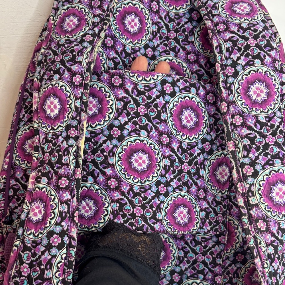 Vera Bradley Floral Purple Backpack As Is Condition VB9420 - Picture 8 of 11